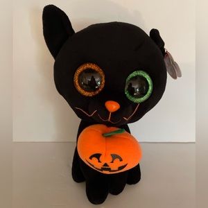 Ty Beanie Boos Boo SHADOW the Halloween Black Cat 6” with Pumpkin Retire…